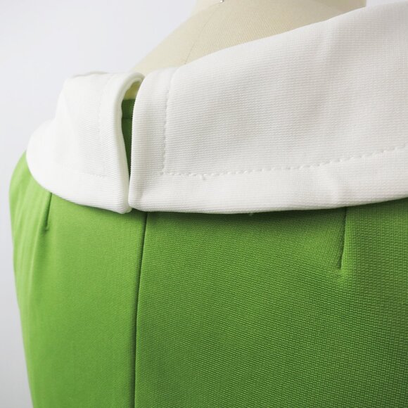 Adorable Lime Green Mod '60s Style Dress with Petal Collar by Fervour Size M - Picture 6 of 14